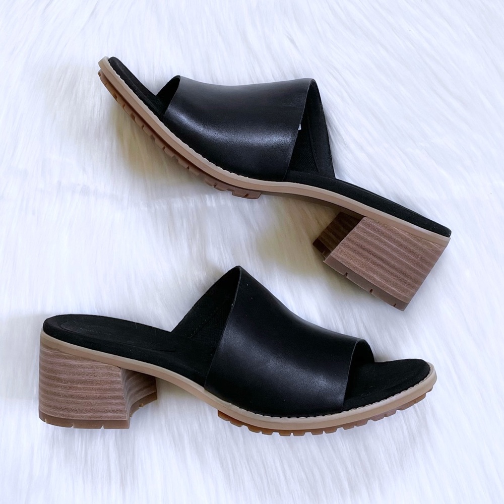 Timberland Laguna Shore Black Leather Mule Sandals - Picture 4 of 8